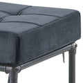 Grey And Sandy Grey Rectangle Ottoman Grey Velvet Primary Living Space Solid Grey Rectangle Fabric Metal