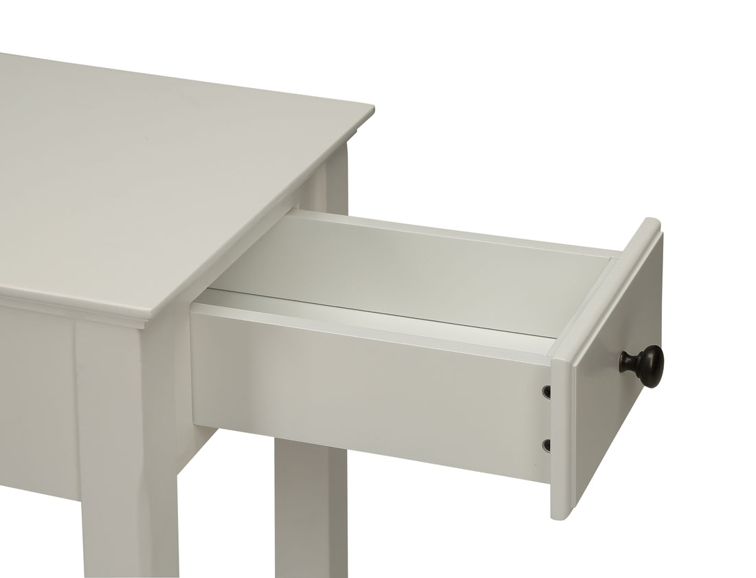 Bertie White Finish Accent Table White Synthetic Wood