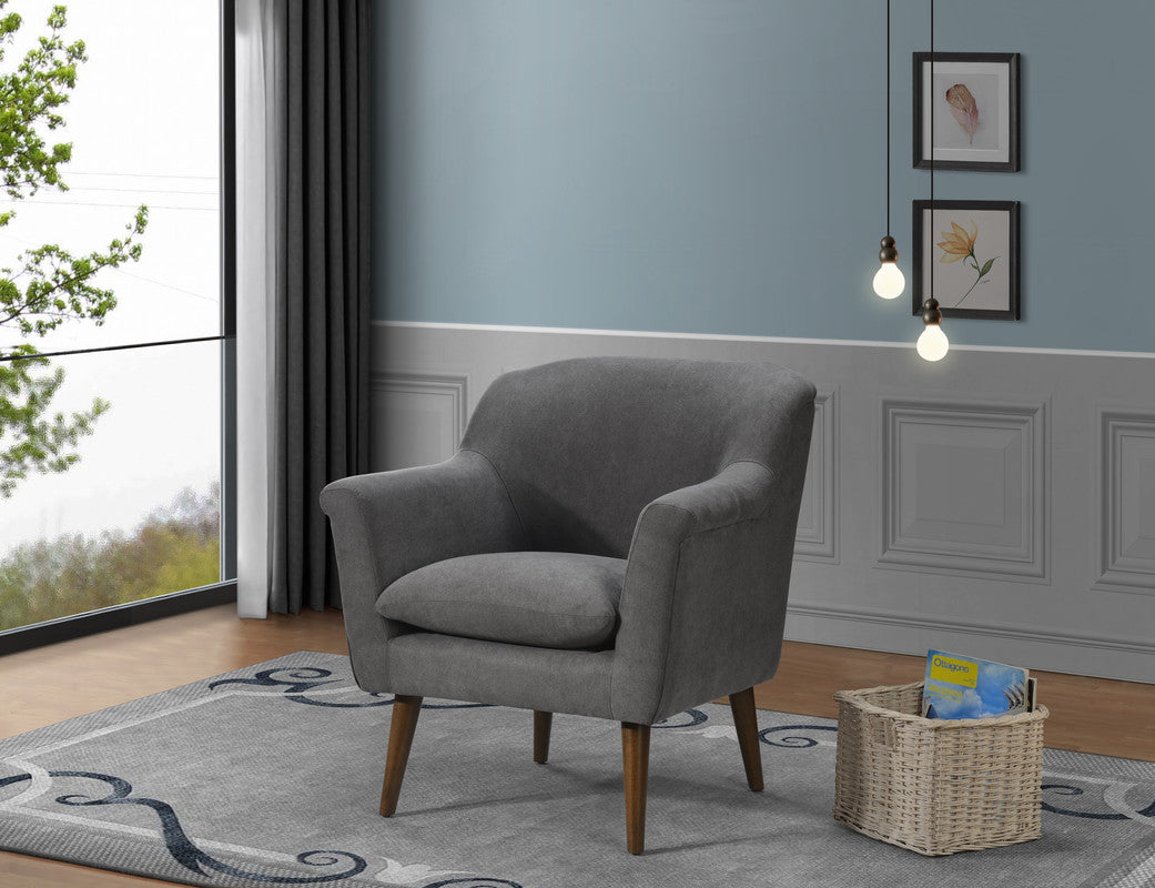 Shelby 31.5" Gray Woven Fabric Oversized Armchair Gray Fabric