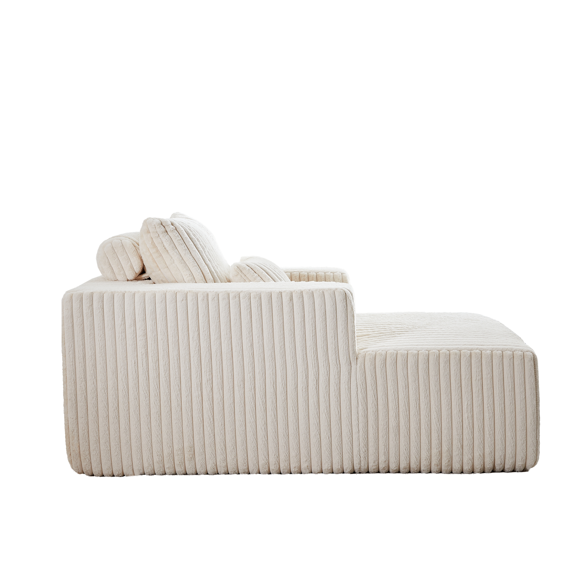 62.5 Inch Corduroy Sponge Sofa Lounge Chair,No Assembly Required,Fluffy Modern Sleeper Chair For Indoor Living Room Bedroom Beige Foam Corduroy 1 Seat