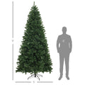 Homcom 9Ft Artificial Christmas Tree, Xmas Tree With 2132 Branch Tips, Auto Open, Holiday D Cor With Steel Base For Home Office, Green Green Steel