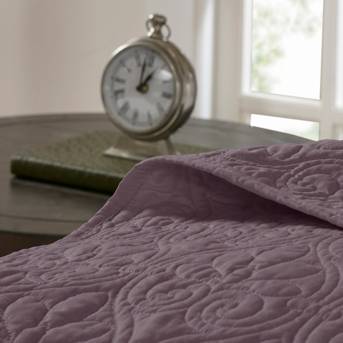 Reversible Quilt Set Purple Full Queen Purple Cotton