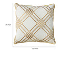 Contemporary Style Set Of 2 Throw Pillows With Diamond Patterns, Ivory, Yellow Ivory Polyester