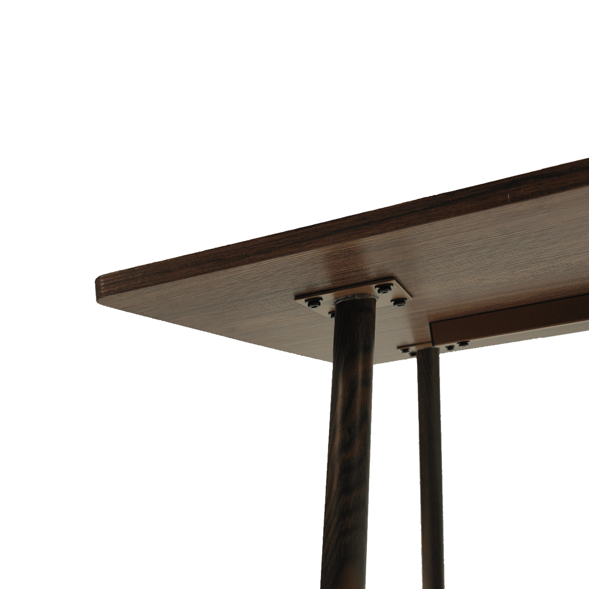 Modern Minimalist Mdf Desktop, Walnut Color Metal Legs, Small Sized Dining Table, Computer Desk, Office Desk, Kitchen Table, For 6 Seat.Suitable For Kitchen, Dining Room, Living Room Walnut Seats 4 Kitchen Round Mdf