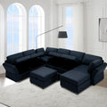Modular Sectional Sofa With Storage Seat Oversized U Shaped Couch With Reversible Chaise Sofa Set With Ottoman,Ultimate Comfort 6 8 Seater Couches With Adjustable Arms And Backs For Living Room Blue Blue Polyester 6 Seat