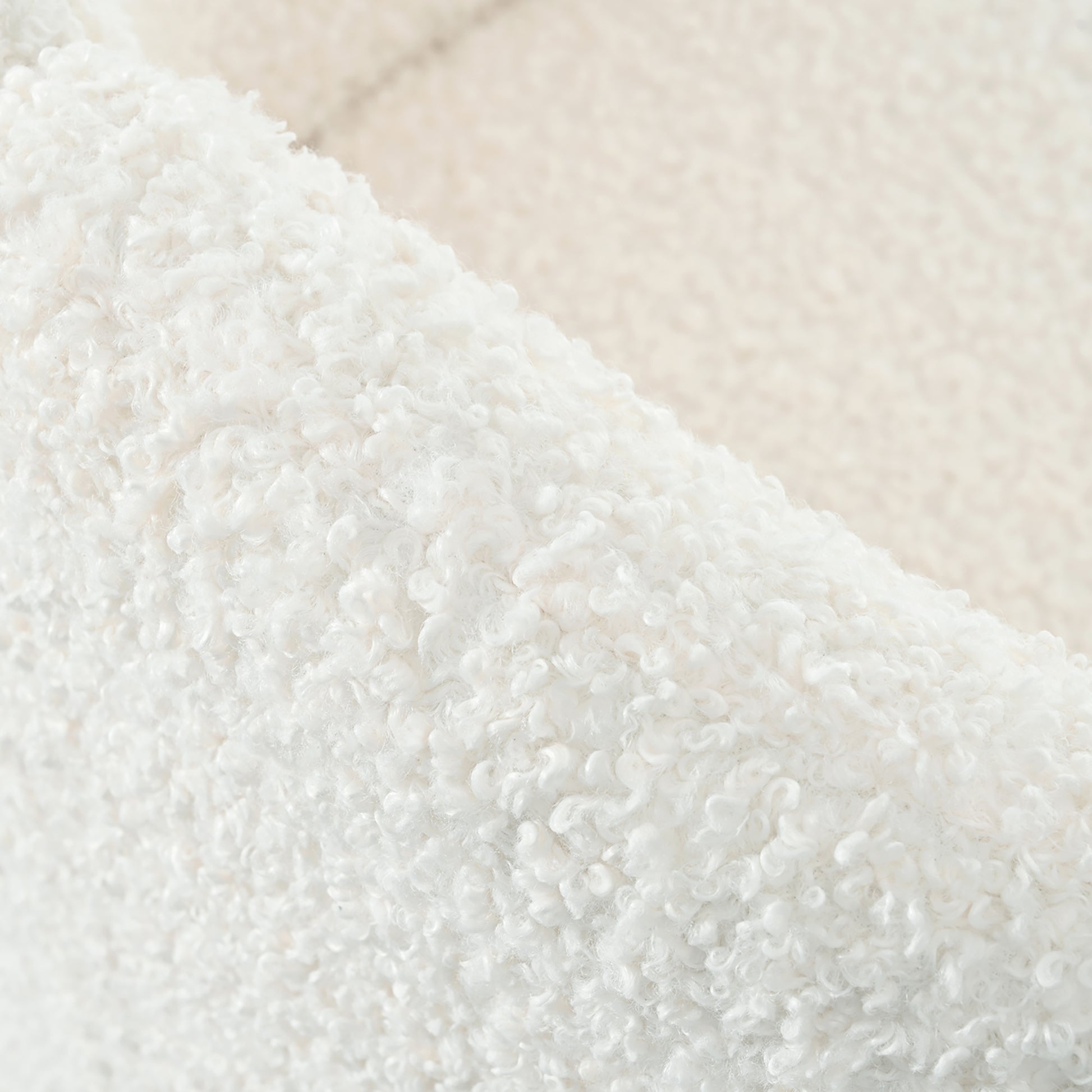 Mirod Stylish Curved Design, Comforting Embrace, Versatile Aesthetic, Dual Purpose Decorative Accent Chair, For Living Room,Bedroom And Study White Boucle