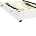 Full Size Upholstered Platform Bed With Led Frame, With Twin Size Trundle And 2 Drawers, Teddy Fleece, White White Fleece