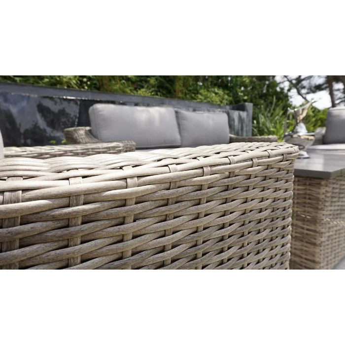 Stylish Fully Assembled 4 Person Wicker Sofa Seating Group With Plush Cushions Perfect For Outdoor Gatherings Grey,Grey Mix Wicker