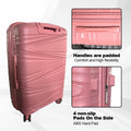 Hardside Luggage Sets 3 Pieces, Expandable Luggages Spinner Suitcase With Tsa Lock Lightweight Carry On Luggage 20Inch 24Inch 28Inch Rose Gold Polypropylene