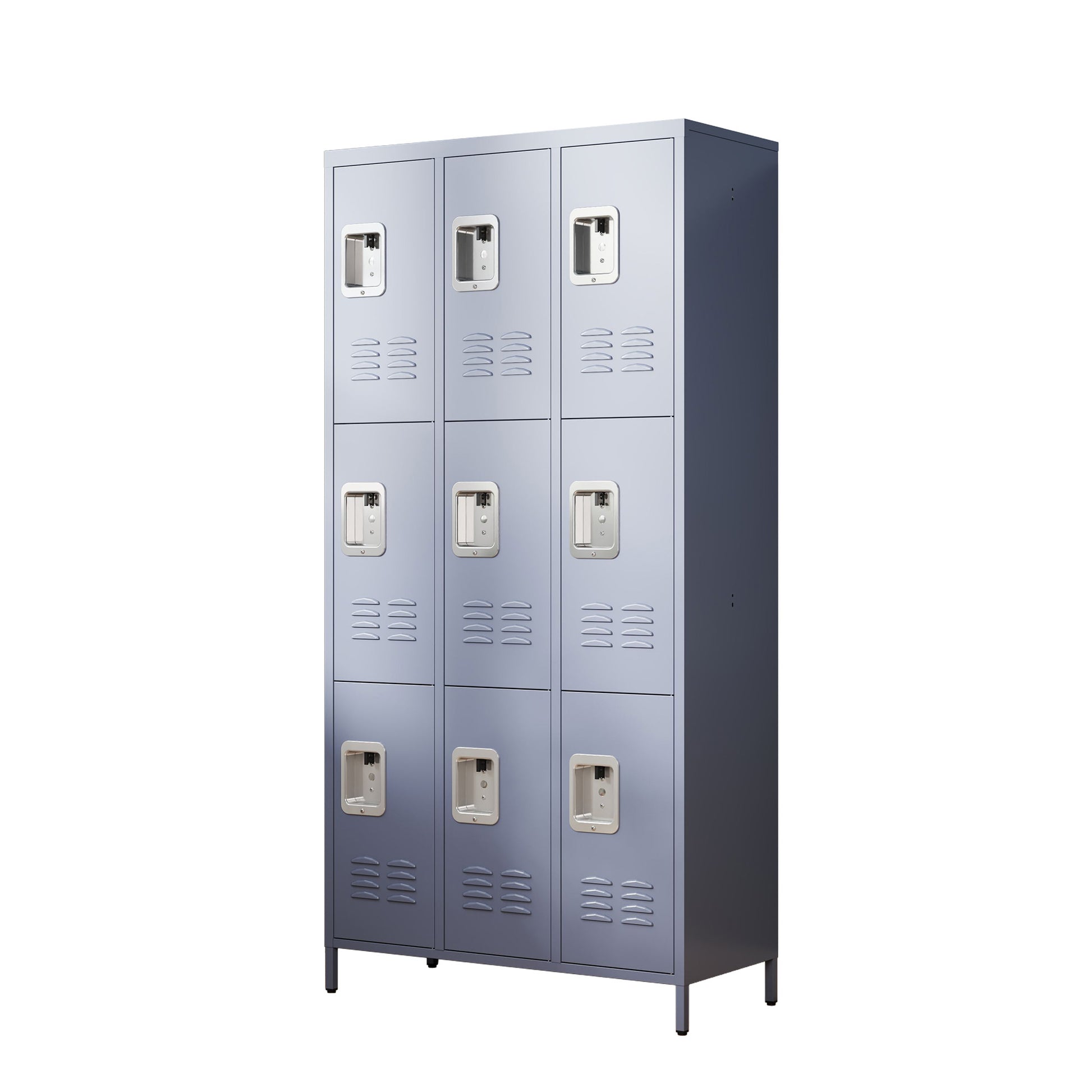 9 Door 72"H Metal Lockers With Lock For Employees,School,Office,Gym,Bedroom,Storage Locker Cabinet,Gray,Assembly Required Gray Gym Modern Metal Metal