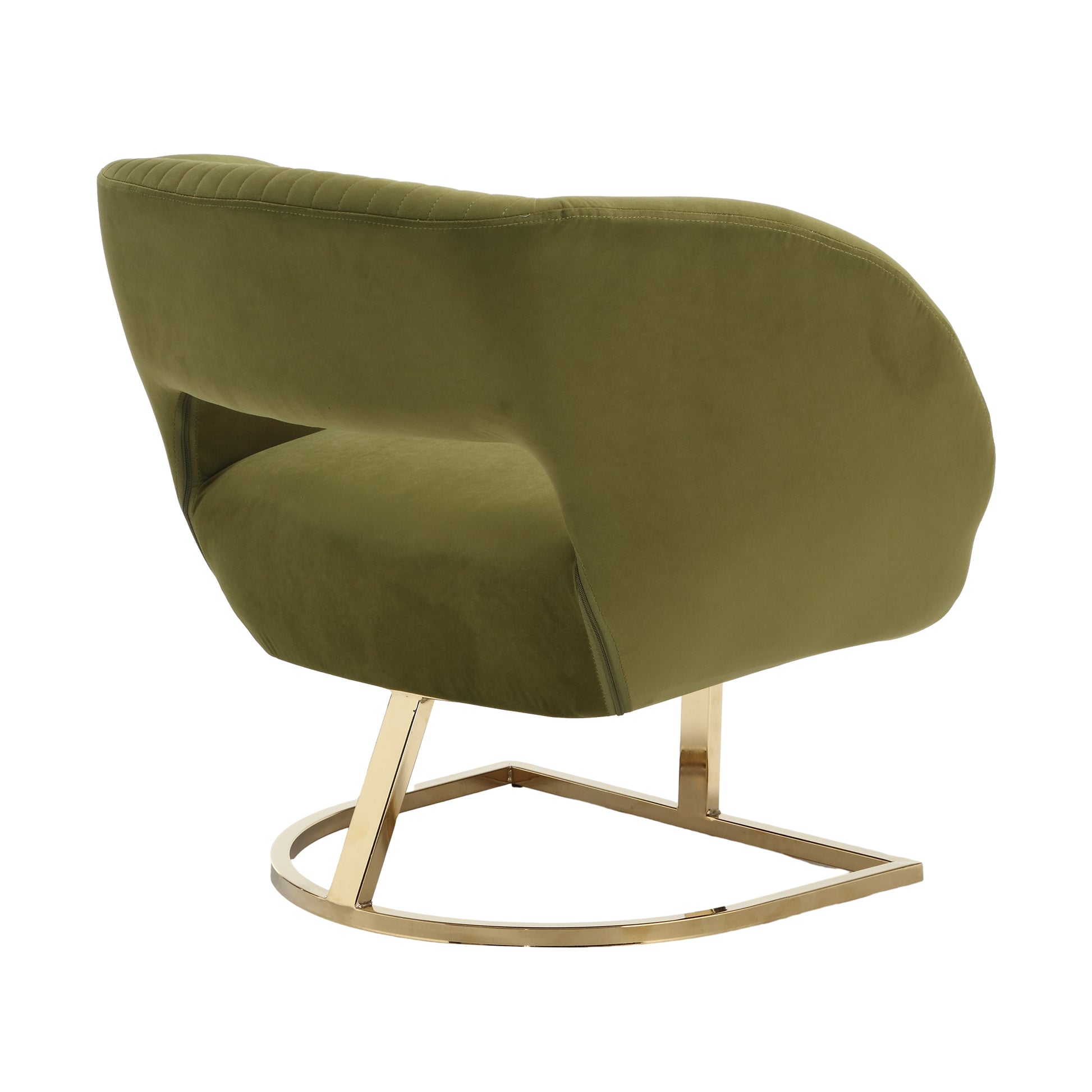 Coolmore Upholstered Tufted Living Room Chair Textured Linen Fabric Accent Chair With Metal Stand Olive Velvet