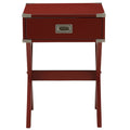Red 1 Drawer End Table Red Primary Living Space Contemporary Drawers Rectangular Wood