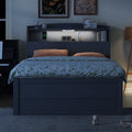 Full Size Wooden Led Platform Bed With Trundle, With Storage Headboard, With Drawers, Gray Full Gray Plywood