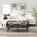 Contemporary 2 Drawer Low Coffee Table Slate Grey Light Gray Mdf Mdf