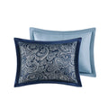 5 Piece Jacquard Bedspread Set With Throw Pillows Navy Queen Queen Navy Cotton