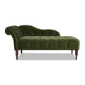 Samuel Tufted Roll Arm Chaise Lounge, Olive Green Performance Velvet Olive Green Foam Velvet