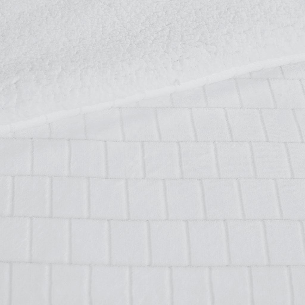 Plush To Sherpa Comforter Set King Ivory Polyester