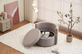 029 Teddy Fabric Swivel And Storage Chair With Back Cushion For Living Room,Light Gray Light Gray Primary Living Space Modern Foam Teddy