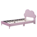 Twin Size Upholstered Cloud Shape Bed ,Velvet Platform Bed With Headboard,No Box Spring Needed,Pink Twin Pink Velvet