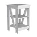 Side Table Rossville, Living Room, White White Particle Board Engineered Wood