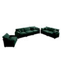 3 Piece Comfortable Oversized Sectional Sofa, One Single Sofa And One 2 Seater Sofa And One 3 Seater Sofa ,Green Corduroy Deep Seat Sofa Green Corduroy 6 Seat
