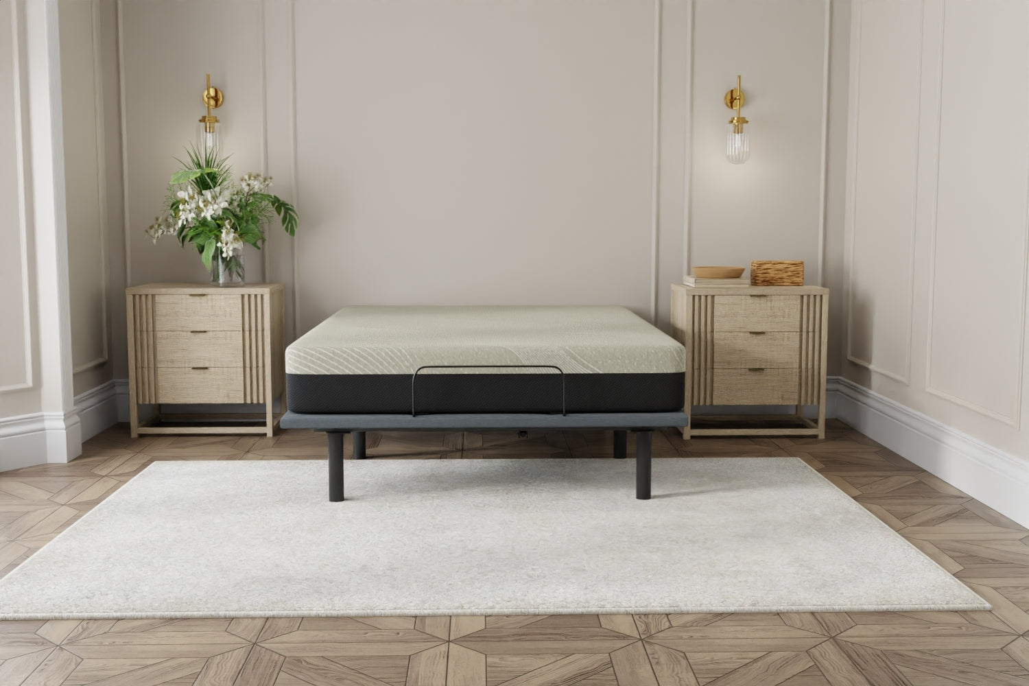 Gel Comfort 8" Queen Firm Mattress Black Gray Foam Queen