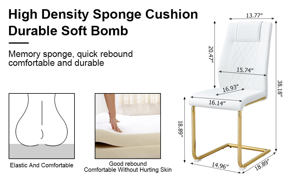 Table And Chair Set, Minimalist Dining Table, Imitation Marble Patterned Glass Tabletop, Mdf Legs With U Shaped Brackets. Paired With Comfortable Chairs, Suitable For Dining And Living Rooms. Black Gold Mdf Glass