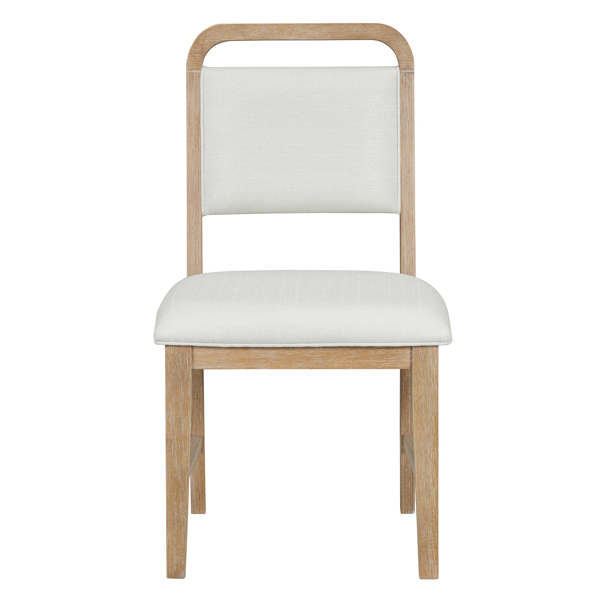 5 Piece Retro Dining Set, Round Table Top With Radial Wood Grain Design And 4 Upholstered Chairs For Dining Room And Kitchen Natural Wood Wash Natural Wood Wash Solid Wood Mdf