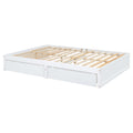 Full Size Wood Daybed With Fence Guardrails And 2 Drawers, Split Into Independent Floor Bed & Daybed, White Old Sku :Lp000882Aak Full White Solid Wood Mdf
