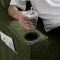Corduroy Sofa, 87.4 Inch Modern Design Sofa With Cup Holder And Storage Bags, Deep Seat Sofa Couch,Comfy Couch For Living Room,Apartment,Green Green Corduroy 3 Seat
