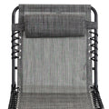 Outsunny Reclining Chaise Lounge Chair, Portable Sun Lounger, Folding Camping Cot, With Adjustable Backrest And Removable Pillow, For Patio, Garden, Beach, Grey Gray Fabric