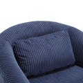 Coolmore Living Room Accent Barrel Chair, Century Modern Style Decorative Chair, Armchair For Living Room With Thick Cushions And Pillows, Comfy Single Sofa Chair, Chair With Wooden Legs,Blue Blue Corduroy