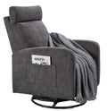 Swivel Upholstered Manual Recliner Chair Theater Recliner Sofa 360 Degree Nursery Glider Rocker For Living Room, Dark Coffee Dark Gray Primary Living Space American Design,American Traditional,Modern Fiber Foam Pads Chenille