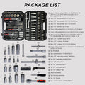 Tool Set Socket And Ratchet Wrench Toolbox, 171Pcs Tool Box, Universal Home Car Repair Tool Set For Men And, Perfect For Homeowners, Diy Enthusiasts, And Mechanics Black Carbon Steel