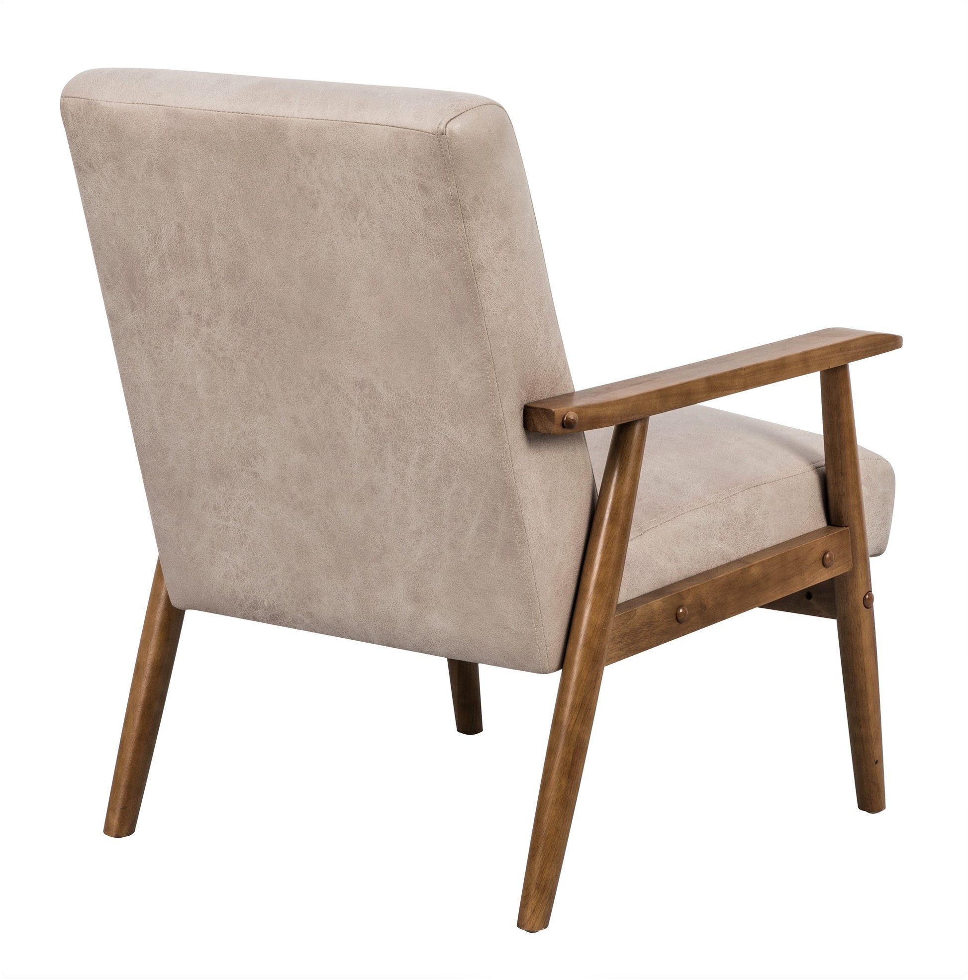 25.38'' Wide Classic Mid Century Modern Arm Chair, Light Camel Light Camel Microfiber