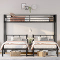 Twin Over Twin & Twin Bunk Beds For 3, Twin Xl Over Twin & Twin Bunk Bed Metal Triple Bunk Bed, Black Twin Black Metal