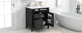 30'' Bathroom Vanity With Top Sink, Modern Bathroom Storage Cabinet With 2 Drawers And A Tip Out Drawer, Single Sink Bathroom Vanity Black Bathroom Solid Wood Mdf