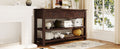 Retro Design Console Table With Two Open Shelves, Pine Solid Wood Frame And Legs For Living Room Espresso Espresso Solid Wood Mdf