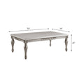 Platinum Coffee Table Silver Primary Living Space Rectangular Solid Wood Mdf