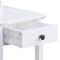 White 3 Shelf Side Table With Usb Charging Dock White White Primary Living Space Drawers Rectangular Wood