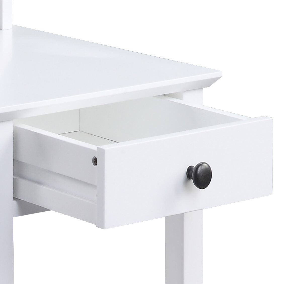White 3 Shelf Side Table With Usb Charging Dock White White Primary Living Space Drawers Rectangular Wood
