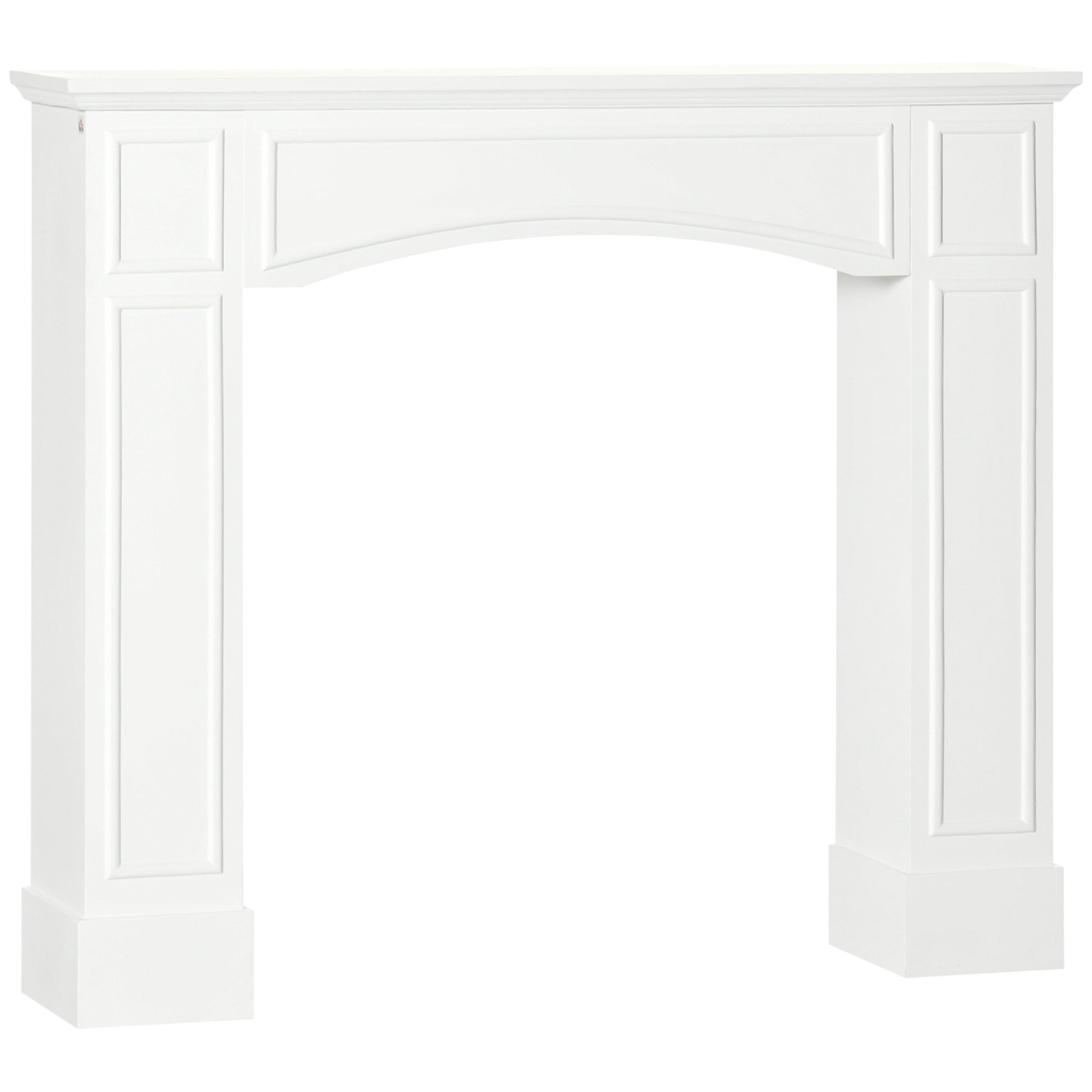 Homcom Modern Fireplace Mantel, Surround Mantels For Fireplace With Decorative Pattern Interior Width 29" White White Mdf