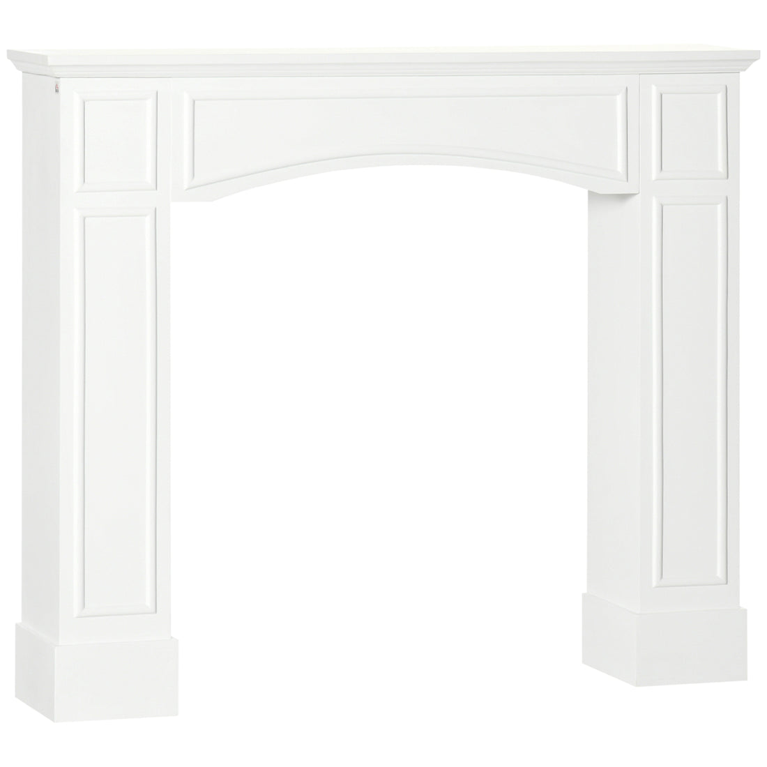 Homcom Modern Fireplace Mantel, Surround Mantels For Fireplace With Decorative Pattern Interior Width 29" White White Mdf