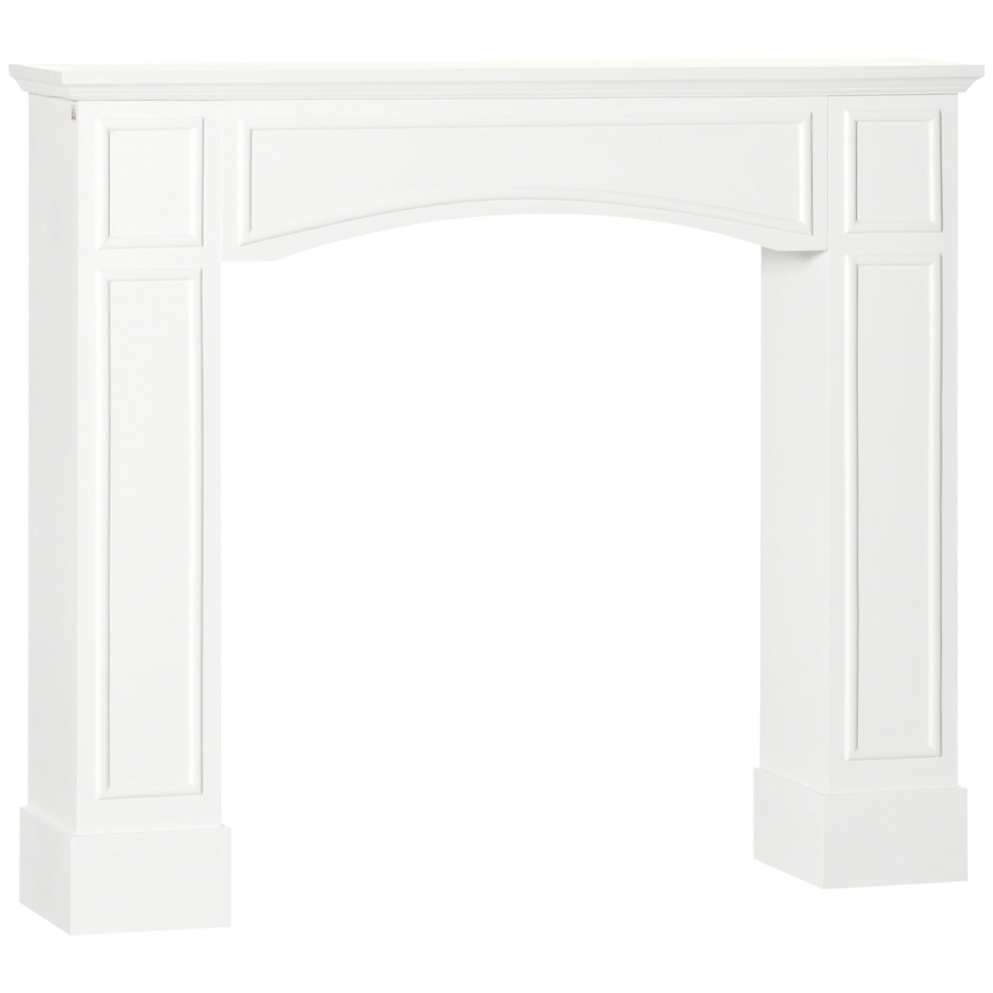 Homcom Modern Fireplace Mantel, Surround Mantels For Fireplace With Decorative Pattern Interior Width 29" White White Mdf