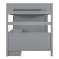 Full Size Wooden Loft Bed With Wardrobe, Desk, Drawers, Shelves, Gray Full Gray Plywood