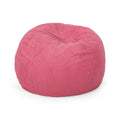Kenli Modern Corduroy Polyester 3 Ft. Bean Bag Chair,Pink Rose Pink Fabric