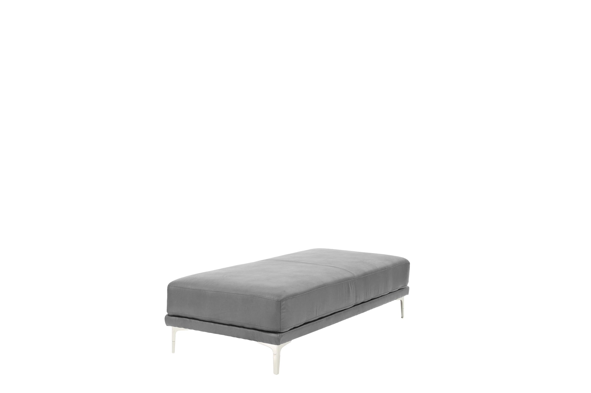 Modern Antique Gray Large Ottoman Metal Legs 1Pc Cocktail Ottoman Living Room Antique Gray Faux Leather Primary Living Space Grey Contemporary,Modern Rectangle Bonded Leather