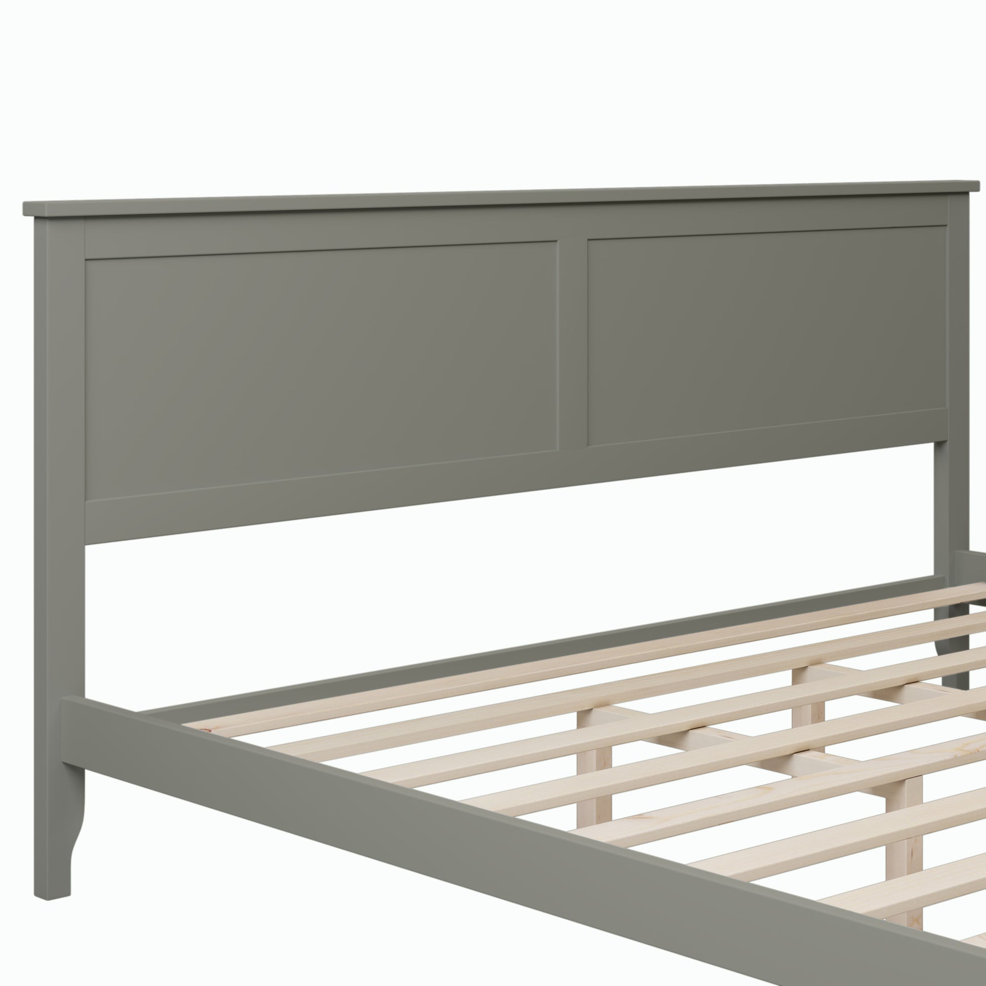 Modern Gray Solid Wood King Platform Bed Old Sku:Wf283526Aae King Gray Solid Wood