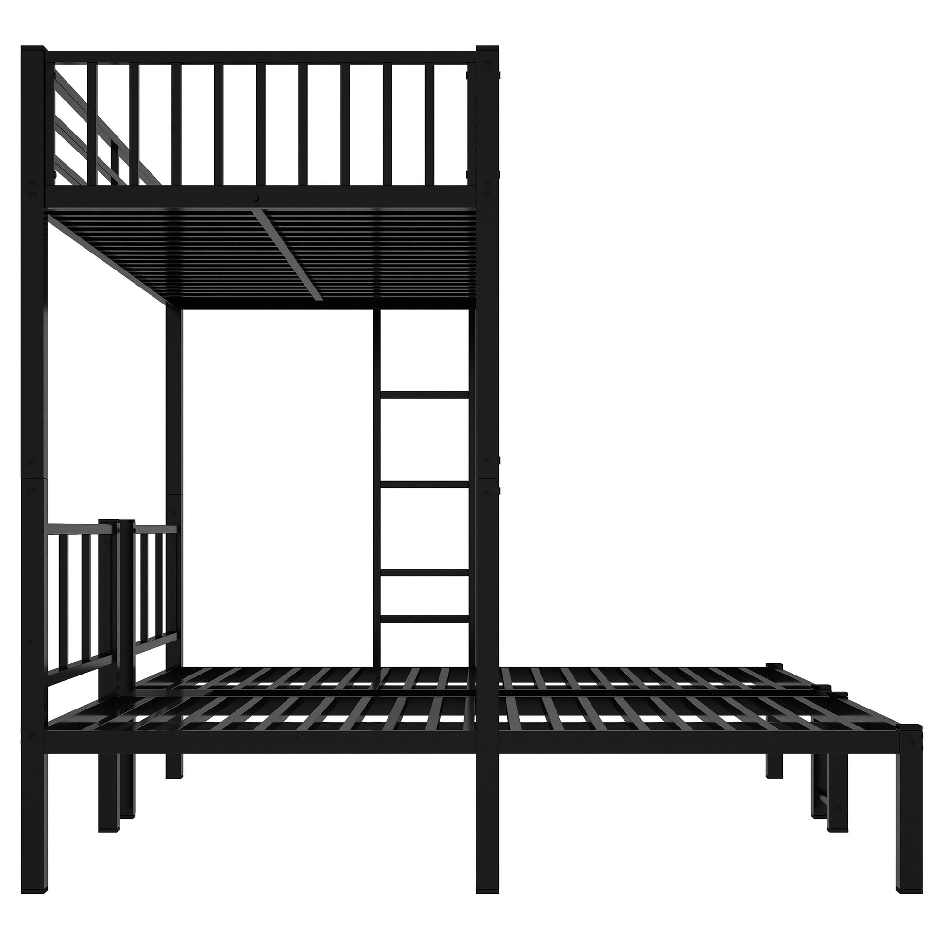 Twin Over Twin & Twin Bunk Beds For 3, Twin Xl Over Twin & Twin Bunk Bed Metal Triple Bunk Bed, Black Twin Black Metal