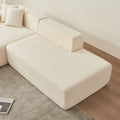 Modular Sectional Couch, Lambswool Fabric Modern L Shape Sectional Sofa With Chaise Lounge, Living Room Upholstered 5 Seater Corner Sofa Couch For Bedrooms, Apartment Beige Foam Sherpa 5 Seat